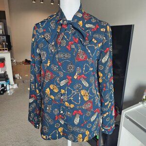 Miss Patina Vintage Tavern Top Bow tie Blouse